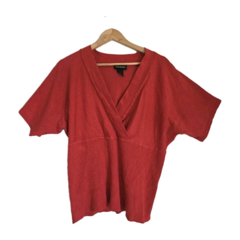 Lane Bryant Women's Blouse Top V-Neck Size 14/16 Short Sleeve